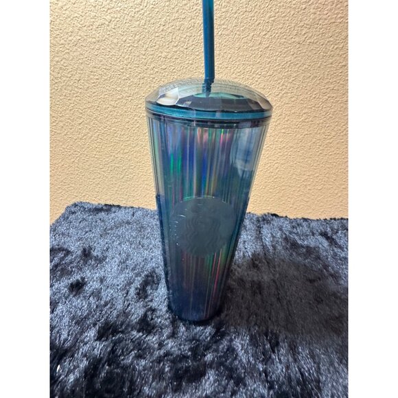 Starbucks Iridescent Acrylic Tumbler Straw 24 Oz Limited Edition Dome Lid New - Picture 6 of 7